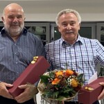 Luftgewehr Auflageschiessen (v.l.n.r.): Roland Gyger (3.) und Rolf Egli (1.). Fehlt: Jakob Künzle (2.)